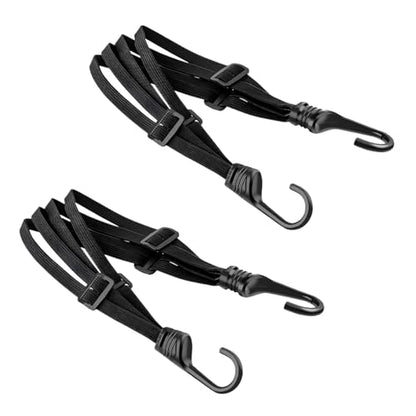 2 PCS Motorcycle Helmet Rope, 23.6" Mesh Helmet Elastic Strap Strong Tie Down with 2 Hooks, Adjustable Bungee Cords Fixed Strap for Motorcycle Bicycle Helmets Luggage Rack