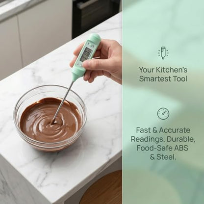 BESTOYARD Temperature Meter for Food Use - Accurate Temperature Measurement for Baby Milk Formula Household Cooking and Milk Heating 7.28-Inch Stainless Steel & Abs