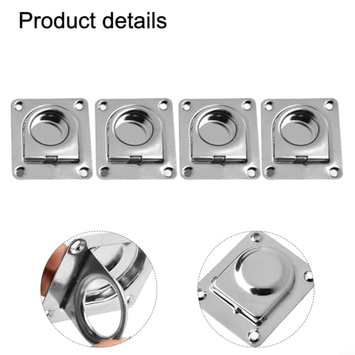 Flush Mount D-Rings, Recessed Tie Down Anchors, For Cargo In Boats Trailers Trucks Flatbeds, Industrial Fasteners Crafted For Reliable Load Security