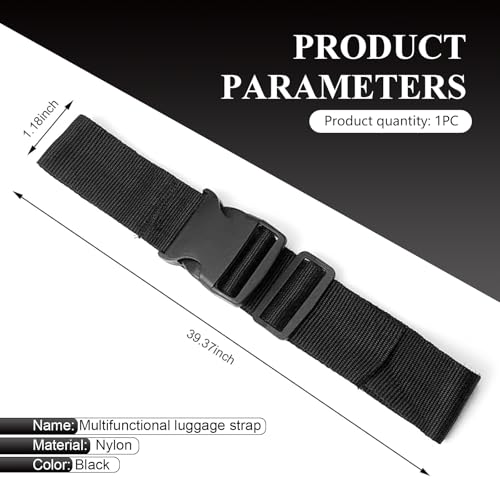 39 Inch Battery Tie Down Strap, Adjustable Nylon Battery Hold Down Strap, Premium Trailer Nylon Straps with Quick Release Buckle, Universal for Car Boat SUV RV (Black)