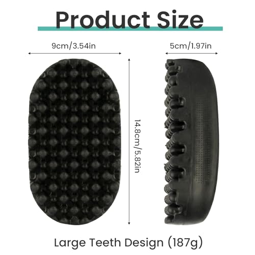Large Size Black Rubber Curling Hair Brush Premium Twist Tool for Afro Curly Coiled 4C Hair Quick Easy Styling - size: Large