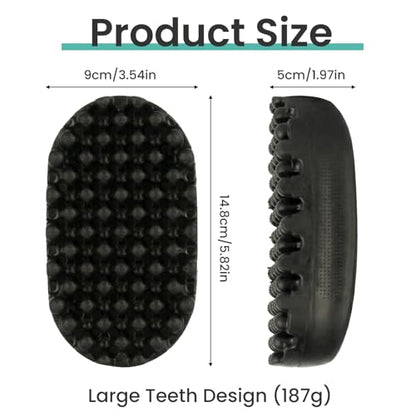 Large Size Black Rubber Curling Hair Brush Premium Twist Tool for Afro Curly Coiled 4C Hair Quick Easy Styling - size: Large