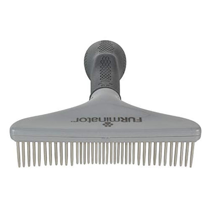 FURminator Grooming Rake Tool for Dogs & Cats With Thick Coats