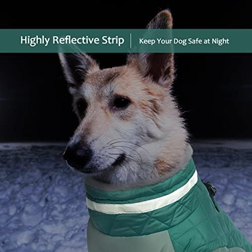 Lelepet Dog Coat Warm Dog Winter Coat Waterproof Dogs Jacket with Harness - color: Neo Mint, size: X-Small