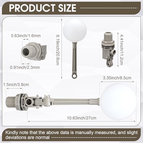 Cinnvoice 2 Pack 3/4" Float Valve for Water Tank with Adjustable Arm
