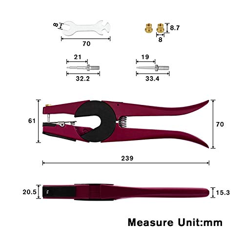 SPEEDWOX Ear Tag Applicator for Cows Cattle Goat Sheep Pig Animal Ear Tag Pliers Livestock Ear Tag Tool with 2 Replaceable Ear Tag Needle Pins