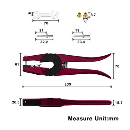 SPEEDWOX Ear Tag Applicator for Cows Cattle Goat Sheep Pig Animal Ear Tag Pliers Livestock Ear Tag Tool with 2 Replaceable Ear Tag Needle Pins