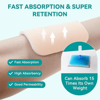 Dimora Silicone Foam Dressing Without Border - 6"x 6" Highly Absorbent Adhesive Bandages for Wounds Cuttable Pads for Wound Care 5 Pack - size: 6"x6"(5Packs)
