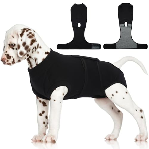 FUAMEY Dog Recovery Suit Male,Dogs Surgery Neuter Suits Puppy Spay Shirts - color: Black, size: Xs(back:8.3-11.4in,wt:4-7lbs)