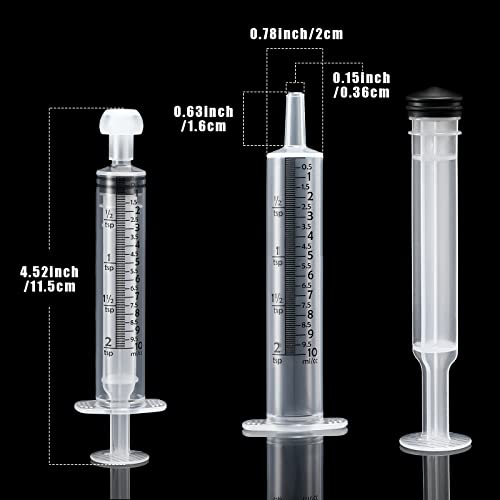 Boao 10 Pack Plastic Syringes Without Needle for Epoxy Resin,10 Ml - size: 10 ML