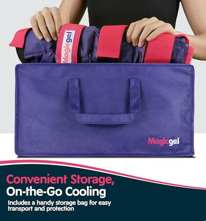 Magic Gel Horse Ice Pack with Carry Case - Twin Ice Boots | Cooling Horse Leg Wraps for Hock, Ankle, Knee, Legs, Boots, and Hooves | Horse Tack, Horse Supplies & Horse Gift Ideas for Horse Lovers