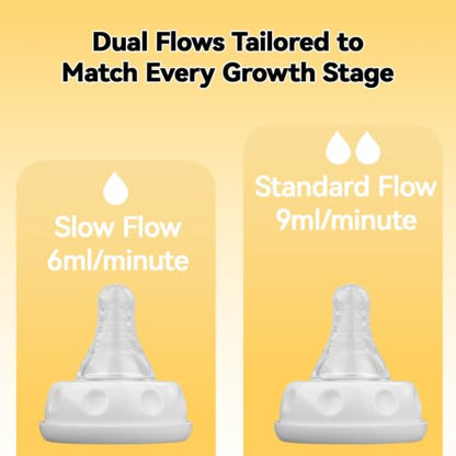6 Pcs Bottle Nipple Compatible with Similac/Enfamil, Standard Flow