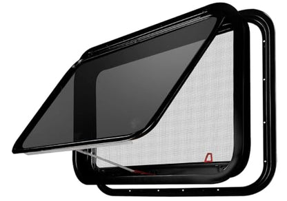 RV MURTS Trailer Emergency Pop Out Window w/Screen & Trim Kit, 30"x20". - size: RV Exit Window 30×20（1-1/2)