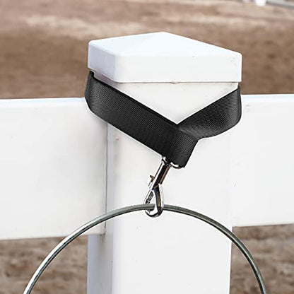Harrison Howard 4PCS 22” Easily Packed Sturdy Nylon Bucket Straps for Hay Nets and Water Feeder Buckets-Black - color: 4PCS Black
