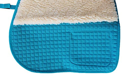 Horse English Quilted Faux Fur All-Purpose Saddle Pad Turquoise 72152TR