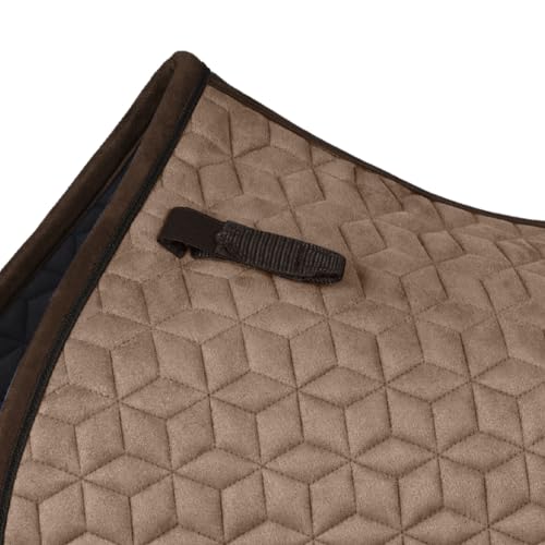 WeatherBeeta Suede Elite Air-Tec Jump Shaped Saddle Pad - color: Fawn, size: L