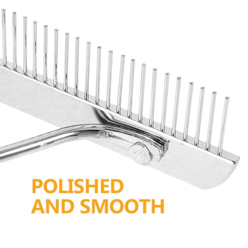 POPETPOP Horse Nail Rake, Undercoat Grooming Rake with Wooden Handle