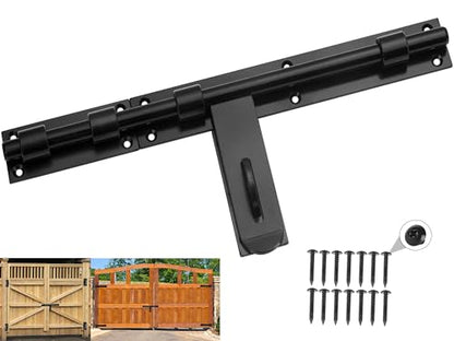Heavy Duty 17" Slide Bolt Latch,Thickened Security Lock, Solid Steel | Left/Right Hand Installation, Welding & Screw Mountfor Barn Doors, Fence Gates, Warehouse, Entry Gates(Patent Pending)