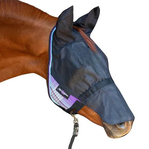 UViator CatchMask Fly Mask, Ears and Removable Nose, X-Large, Lavender Mint - color: 2017-Lavender Mint