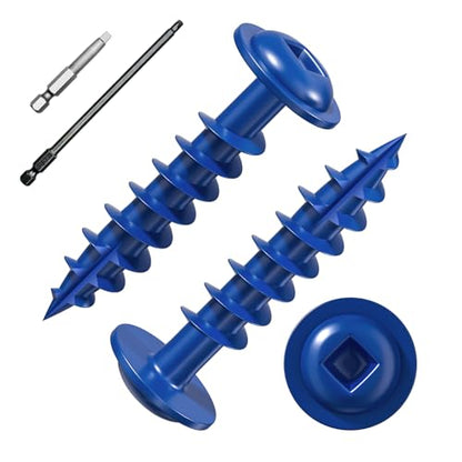 Wensilon (Blue) Pocket Hole Screws # 8 * 1" 154pcs 1lbs Square Hole Wood Screws and Round Head Square Hole self Tapping Screws are Suitable for Wooden use.150MM,60MM Drive bit Included. - color: Blue, size: 8*1"
