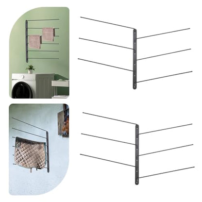 Wall Mounted Saddle Blanket Rack 2 Pack – 180° Swivel Rods for Easy Access, 5.51in Spacing for Airflow – Rust Resistant Carbon Steel, Holds Blankets, Backpacks, Towels – Home, Stable, Garage Storage
