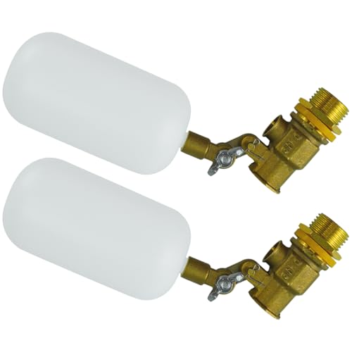 2 Pack Float Ball Valve, 1/2 Inch Brass Water Float Valve with Adjustable Arm, Automatic Water System Filler for Livestock Water Trough, Water Tank, Fountain, Automatic Waterer Bowl Dog Horse - size: 2 Pack