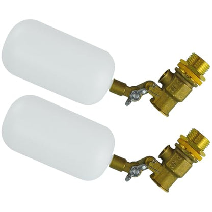 2 Pack Float Ball Valve, 1/2 Inch Brass Water Float Valve with Adjustable Arm, Automatic Water System Filler for Livestock Water Trough, Water Tank, Fountain, Automatic Waterer Bowl Dog Horse - size: 2 Pack