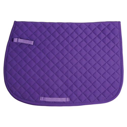 Dura-Tech All-Purpose Saddle Pads for Horses | Schooling Saddle Pad Square Cut | Equines Horse Saddle Pads | Polyester Fabric Blend | 23" Spine and 18" Drop Length - color: Purple