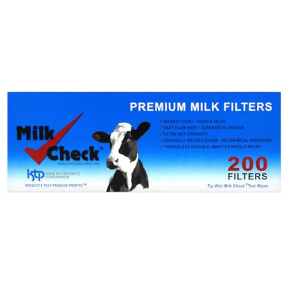 Milk Check – Premium Milk Filter Sock 2 ¼" x 12" 1 [Box – 200 Filters] - style: 2 1/4 x 12"
