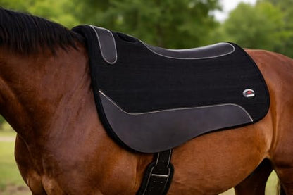 CHALLENGER Horse Western Wool Felt Contoured Close Contact Barrel Saddle Pad Purple 39121 - color: Black, size: 30" Spine x 15" Drop