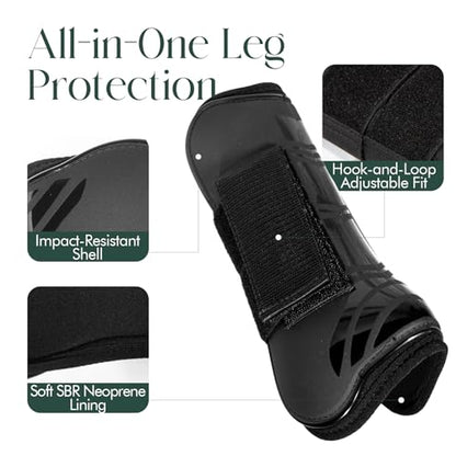 Tendon Boots for Horses, Set of 4, Shock-Absorbing Protective Horse Sport Boots for Jumping, Trail Riding & Equestrian Activities - size: X-Large