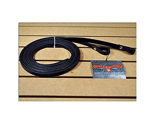 Circle Y Chicago Screw Smooth Leather Split Horse Reins - 5/8" Wide, 7' Long - color: Black