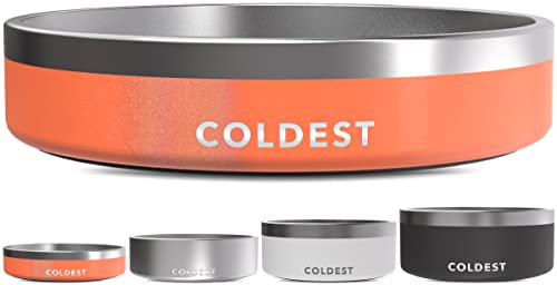 Coldest Dog Bowl - Anti Rust Metal, Non Slip, 3 Layers Insulated Stainless Steel Dog Bowls - Spill Proof & Heavy Duty - Water Bowl for Dogs, Cats & Pets, Dish Washer Safe (21 oz, Mars Red Glitter) - color: Candy Red Glitter, size: 21 oz