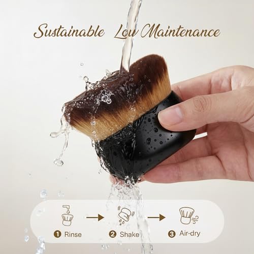 Streak-Free Kabuki Self Tanner Brush, Large Body Makeup Brush,Soft Dense Body Brus h for Self Tanner, Vegan Tanning Brush for Self Tan, Even Coverage, Ideal for Mousse, Lotion & Bronzing Foam, Black - color: Black