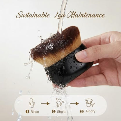 Streak-Free Kabuki Self Tanner Brush, Large Body Makeup Brush,Soft Dense Body Brus h for Self Tanner, Vegan Tanning Brush for Self Tan, Even Coverage, Ideal for Mousse, Lotion & Bronzing Foam, Black - color: Black