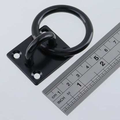 4Pcs 6mm 304 Stainless Steel Square Pad Horse Tie Rings - size: 6mm