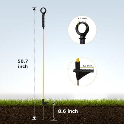 50Pack Ring-Top Step in Fence Post for Electric Fencing,Yellow
