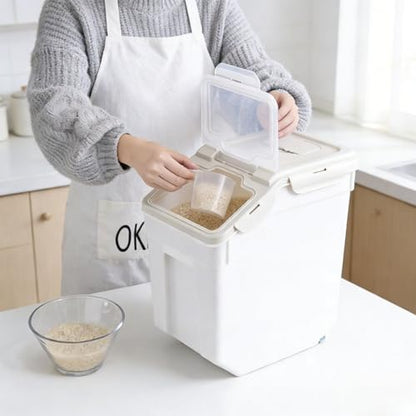 Saim 2 Pack 50lb Flour & Rice Storage Container Bin, Rice Dispenser (Grey) - color: 2Pack 50lb Grey