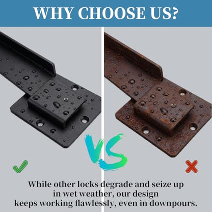 9-Inch Heavy Duty Flip Gate Latch with 4 Padlock Holes 4mm Thick Carbon Steel Adjustable Door Latch for Sliding/Swing Gates, Barn, Shed, Garage, Yard, Fence (9 inch) - size: 9 Inch