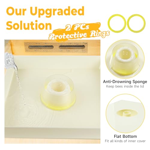 KAGZ Hive Top Bee Feeder for 10 Frame Beehive, 1.5 Gallons (6L) Bee Feeders for Hives with Anti-Drowning Sponge Rings, Bee Hive Feeder Beekeeping Supplies
