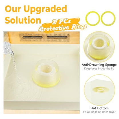 KAGZ Hive Top Bee Feeder for 10 Frame Beehive, 1.5 Gallons (6L) Bee Feeders for Hives with Anti-Drowning Sponge Rings, Bee Hive Feeder Beekeeping Supplies