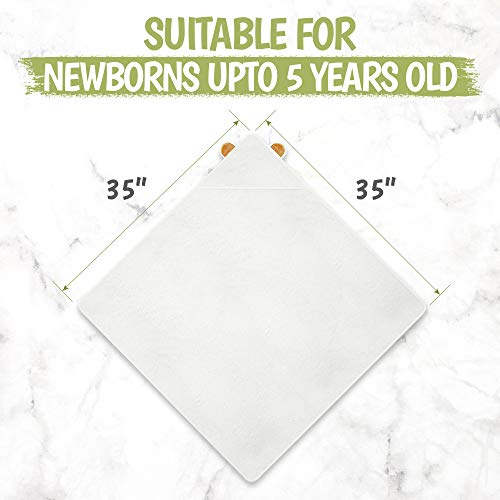 KeaBabies Baby Hair Brush and Baby Comb Set and KeaBabies Baby Hooded Towel - Wooden Baby Brush with Soft Goat Bristle, Bamboo Viscose Baby Towel