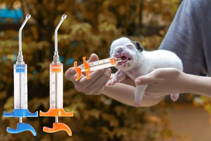 2 Pcs Goats Feed water filler, Drench Nozzle, Reusable, Adjustable Dosage, for Cattle, Sheep, Goats, Horse, Pig, Dog Supplies (Blue+Orange 20ml) - size: G (2ps 20ml)