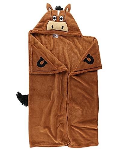 Lazy One Wearable Hooded Blanket for Kids, Animal Hooded Blanket (Horse, Brown) - color: Horse Blanket Hooded Blanket