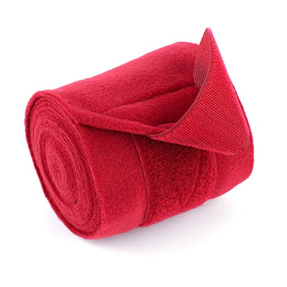 Horse Polo Wraps 2.5m Equestrian Leg Bandage Wrap Set of 4 Packs - color: Red - 2.5m