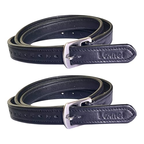 Non-Stretch Soft Stirrup Leather with Stainless Steel Hardware 1 Pair Pack of 2 - color: Black, size: 48 Inch