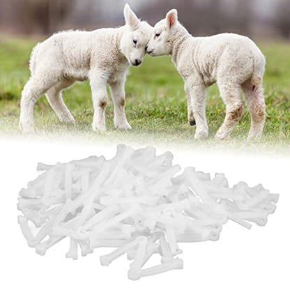 ZJchao Umbilical Cord Clamp 100pcs Disposable Whelping Set for Pig Puppy Kittens Cow Sheep - Anti-Slip Serrated Umbilical Cord Clips Clamps