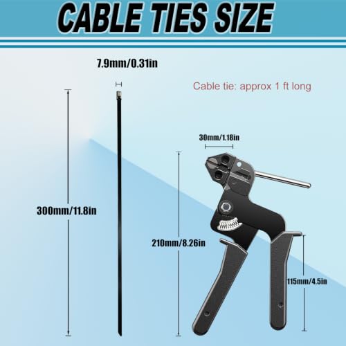 100PCS Cable Ties,0.18X11.8 Inch Heavy Duty Black Metal Zip Ties - color: Black, size: 100PCS1.81x11.8 Inch