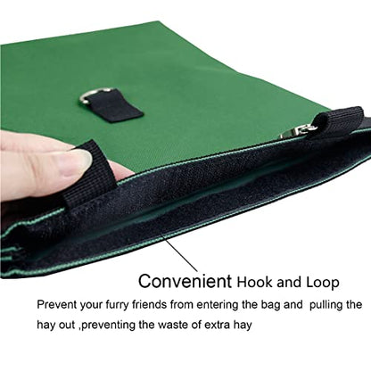 Rabbit Hay Feeder Bag Hanging Hay Rack (Black, 2 Windows) - color: Black