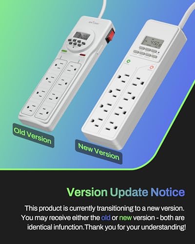 BN-LINK 8 Outlet Surge Protector with 7-Day Digital Timer (4 Outlets Timed, 4 Outlets Always On) - White (Pack of 2) - size: 4 Timed / 4 Always On (Pack of 2)